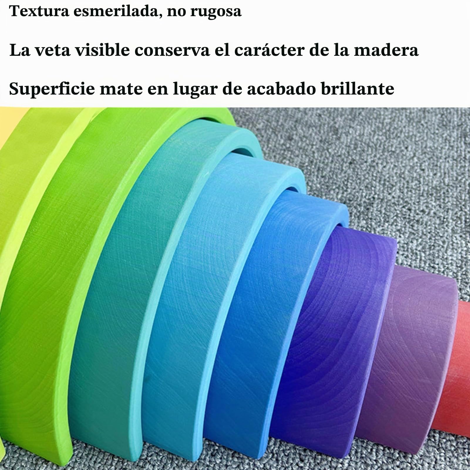 Bewinner Bloques Apilables de Madera Coloridos, Juguete de Anidación para Niños, Tiempo de Juego Educativo