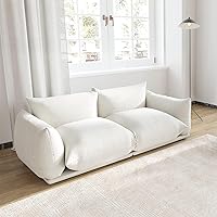 Vista 23 de JACH Sofá moderno de chenilla, sofá de chenilla con cojín grueso, sofá de felpa de 77 pulgadas para espacios pequeños, sala de estar, dormitorio