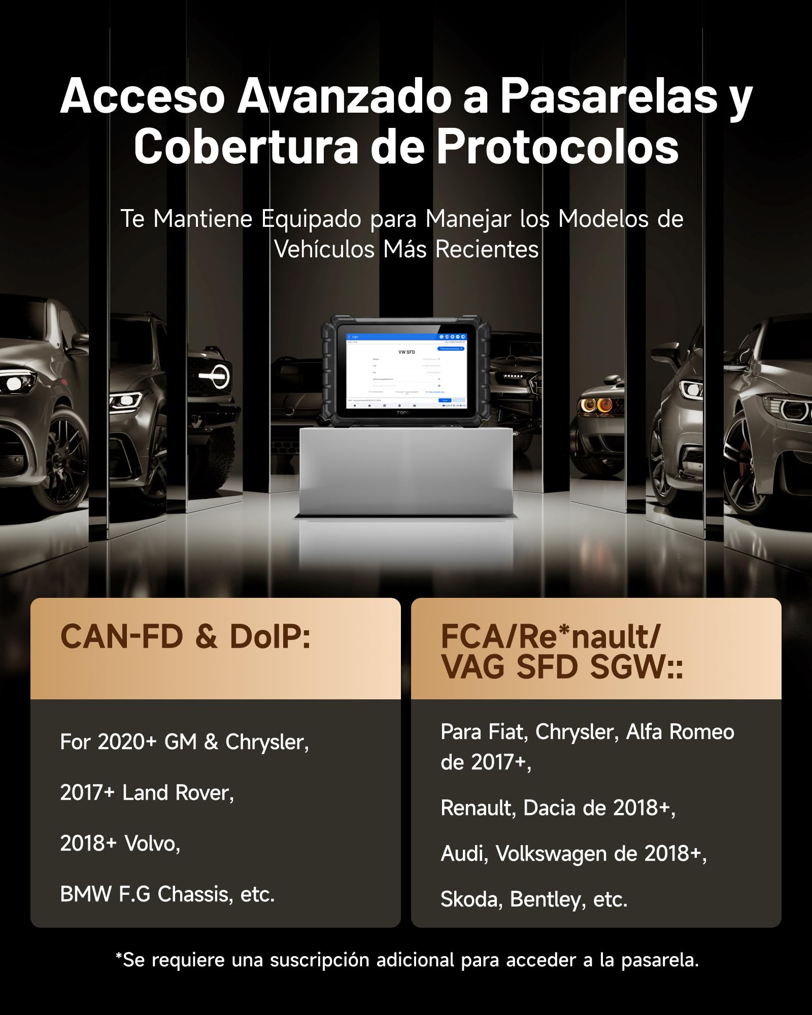 TOPDON ONE 10.1" Bidireccional OBD2 Diagnosis, Passthru J2534, Codificación ECU y Más de 50 Servicios, Diagnosis Coche multimarca de Sistema Completo con TopFix AI, Topología OE, Acceso FCA/Renault/VA