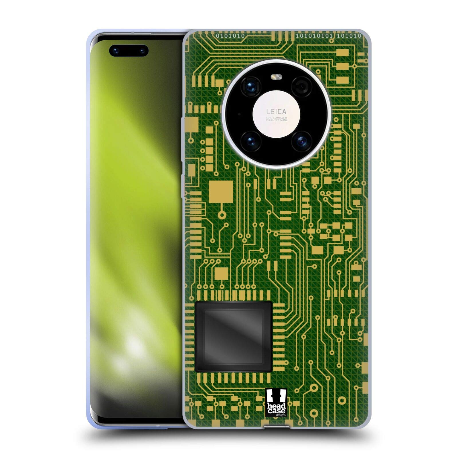 Head Case Designs Dark Green Circuit Boards Soft Gel Case Compatible With Huawei Mate 40 Pro 5G