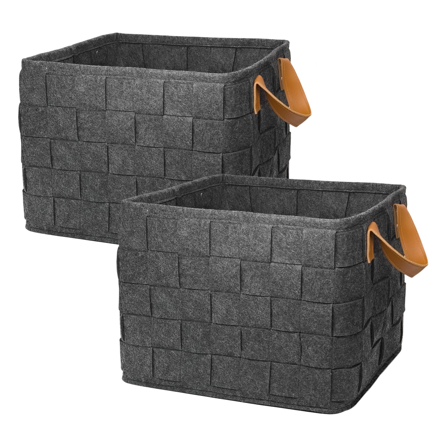 Amazon.com - GIB Large Woven Felt Storage Baskets with