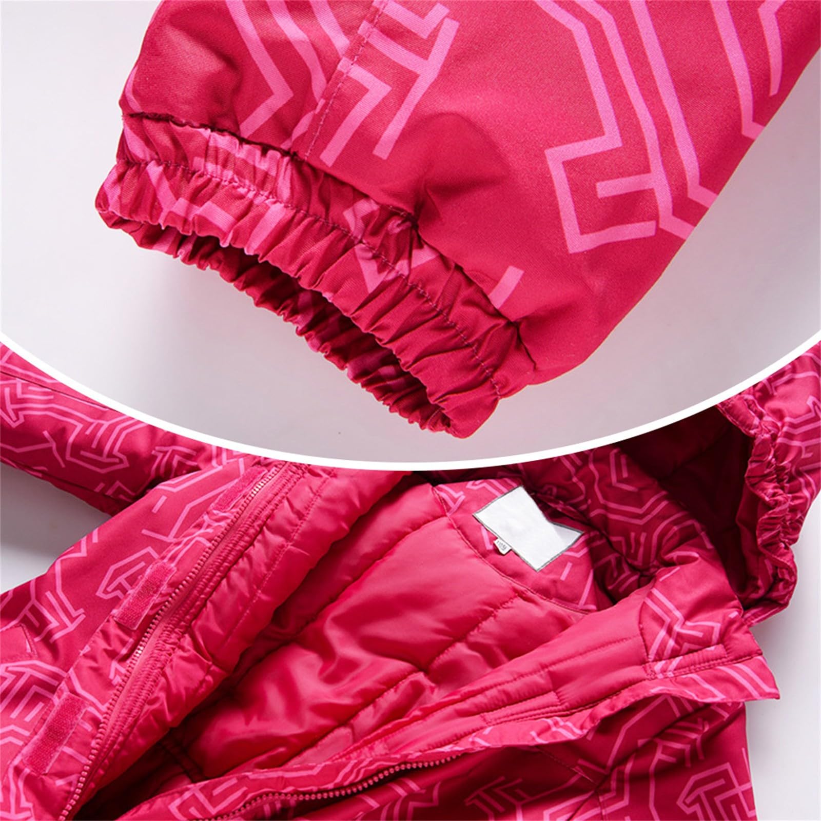 Combinaison de ski épaisse pour bébé et enfant - Unisexe - Avec capuche et poches amovibles - Combinaison de ski et coupe-vent - Gants imperméables pour enfants