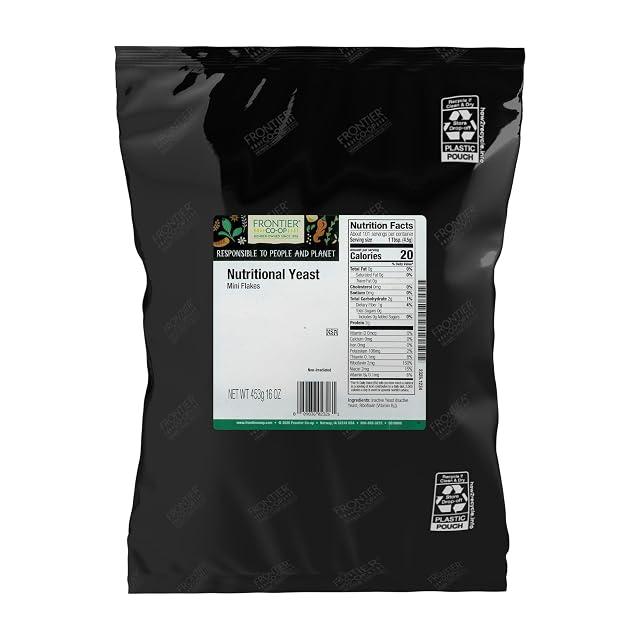Frontier Co-op Nutritional Yeast Mini Flakes Kosher Bulk Bag - Non-Irradiated Yeast Rich in Essential B Vitamins 16