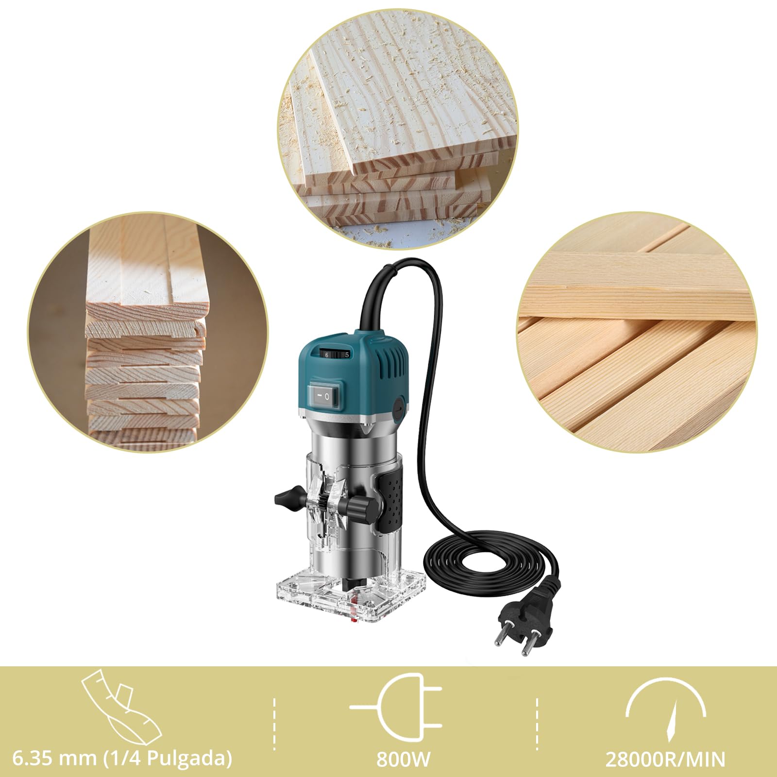 Anbte Fresadora de Madera 800W
