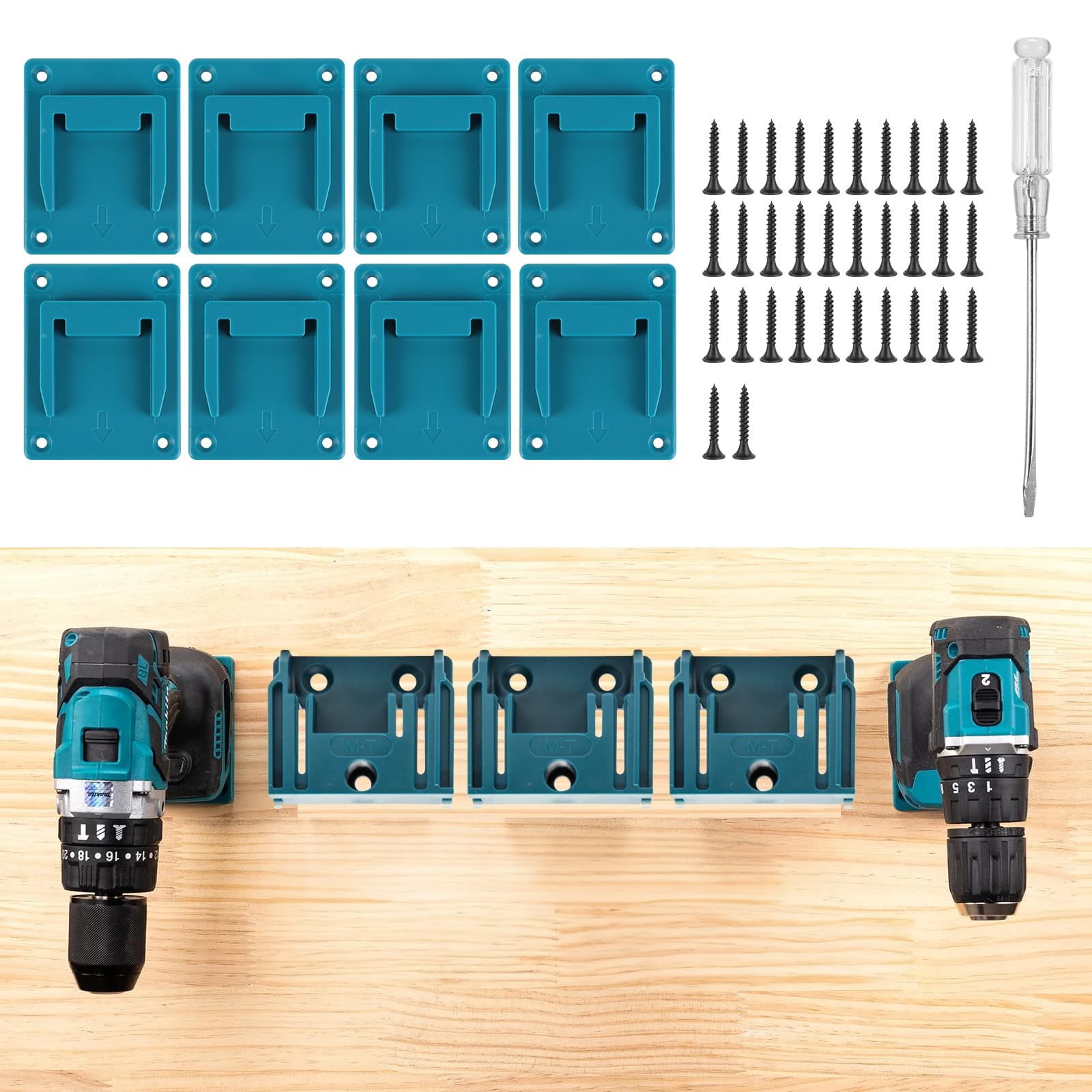 Produktbild von Makita Halterung Akku Wandhalterung Für Makita Akku 14,4V Und 18V Halter Wandhalter 5-Fach Akku Makita Wandhalterung