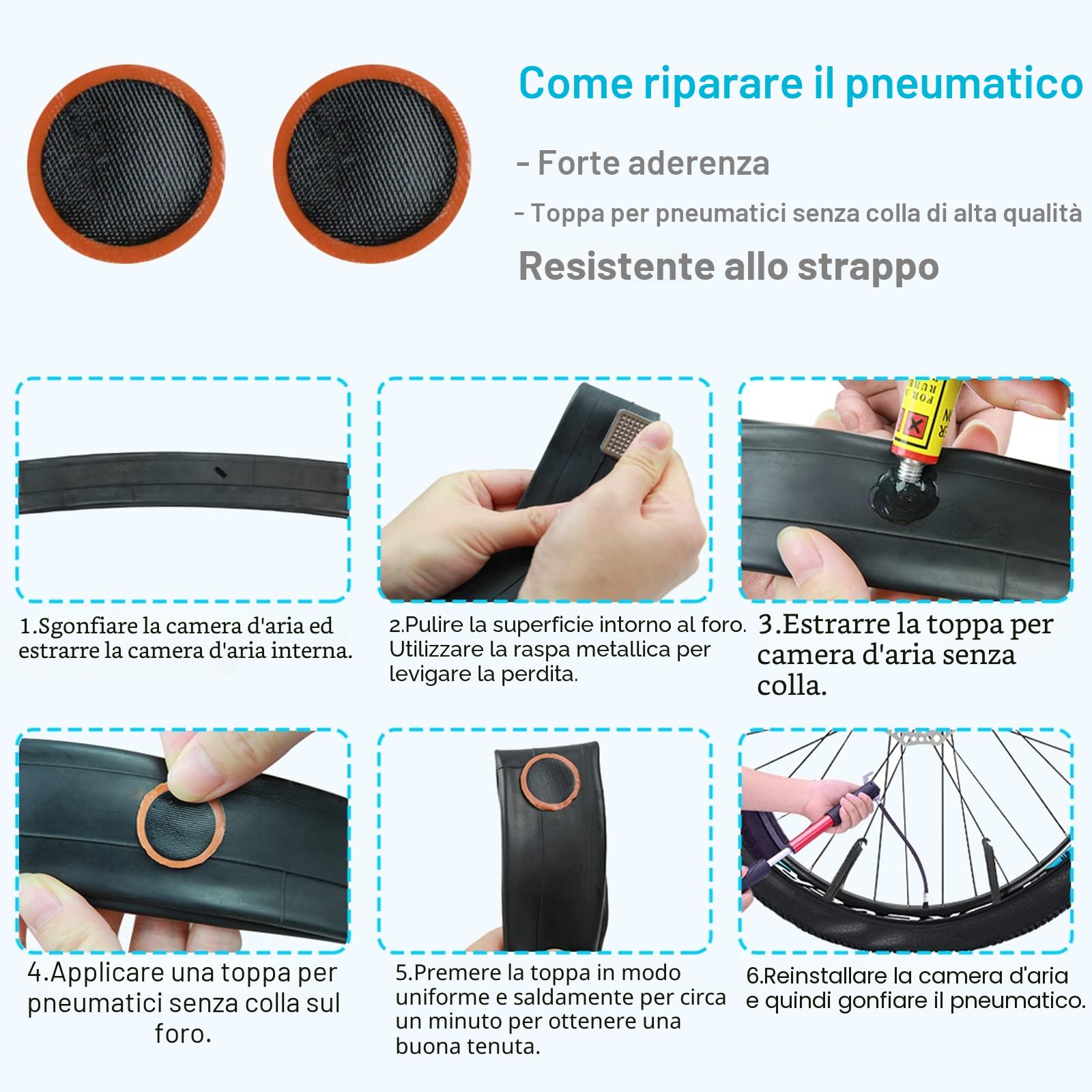CHUMXINY Kit Riparazione Bici, Kit Bici Riparazione, Adatto per l'uso in Situazioni di Emergenza Durante i Viaggi a Lunga Distanza
