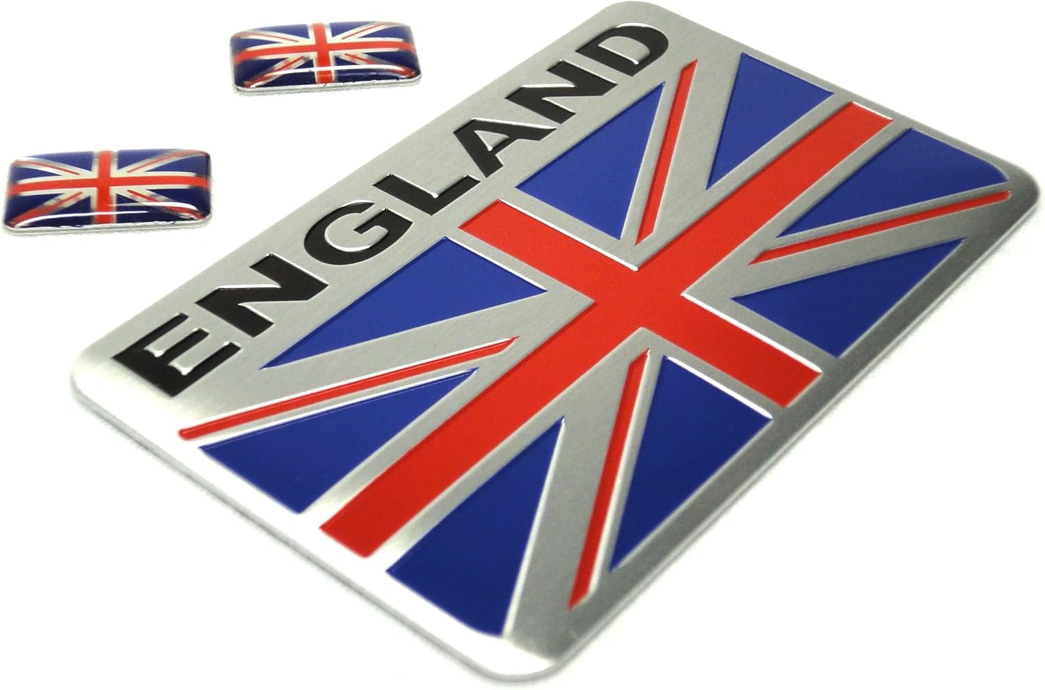 Amazon イギリス 英 国旗エンブレム ステッカー 長方形 樹脂盛りミニ国旗シール2個 ユニオンジャック2種類セット ステッカー デカール 車 バイク