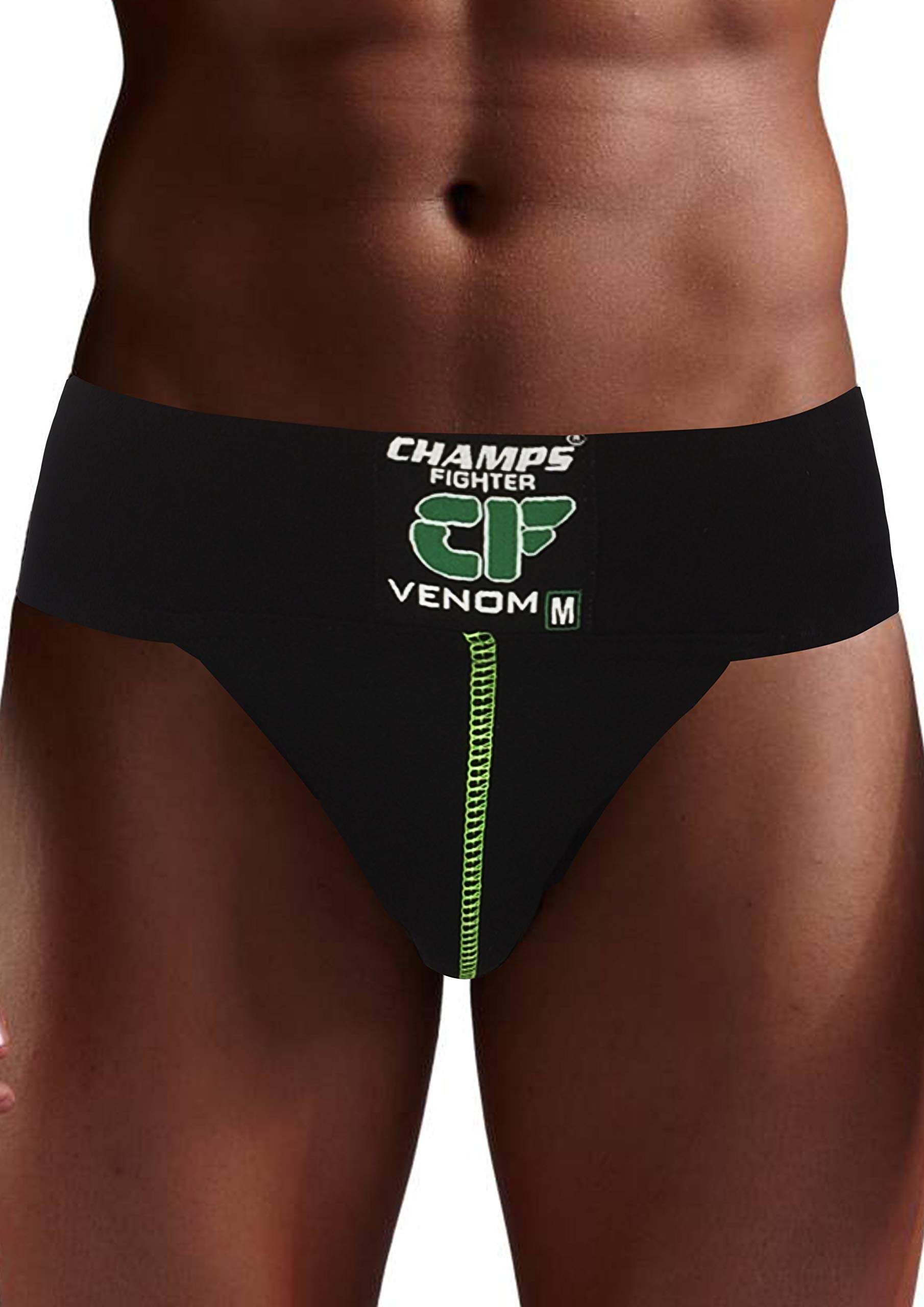 NasChamps Fighter Back Cover Venom Gym Cotton Supporter with Cup Pocket Athletic Fit Brief Multi Sports Underwear Outdoor Inner and Wear Soft Underpant (Large)