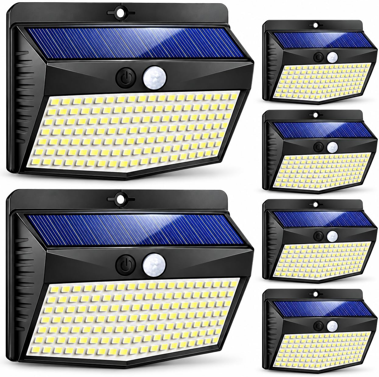 Peasur Solar Motion Sensor Outdoor Lights 6 Pack, 168 LED, Cool White