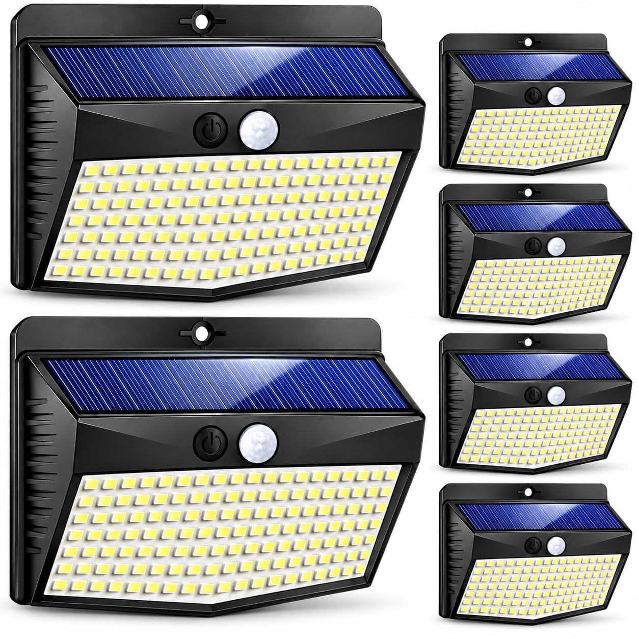 Peasur Solar Motion Sensor Security Lights, Waterproof ABS Material, White, for Outdoor Use