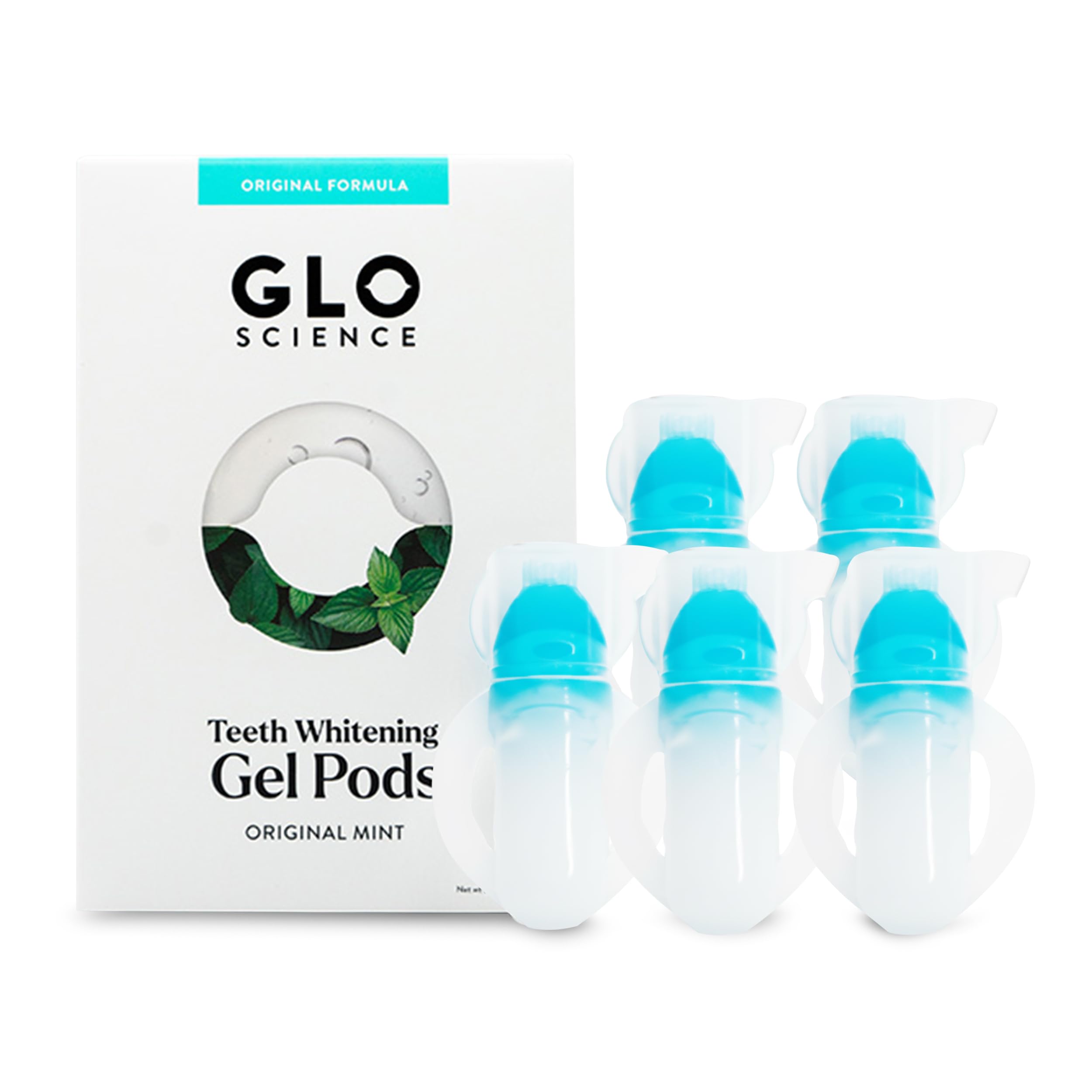 GLO Science Whitening Gel for Teeth – Sensitivity Free Tooth Whitener with 6% Hydrogen Peroxide – Fast, Safe, & Effective – Includes 5 Mint Pods
