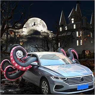 12 FT Halloween Inflatable Octopus Legs Decoration, Inflatable Octopus Tentacles with Skull, 8 Scary Octopus Legs for Halloween Party Indoor, Outdoor, Yard, Garden Decor