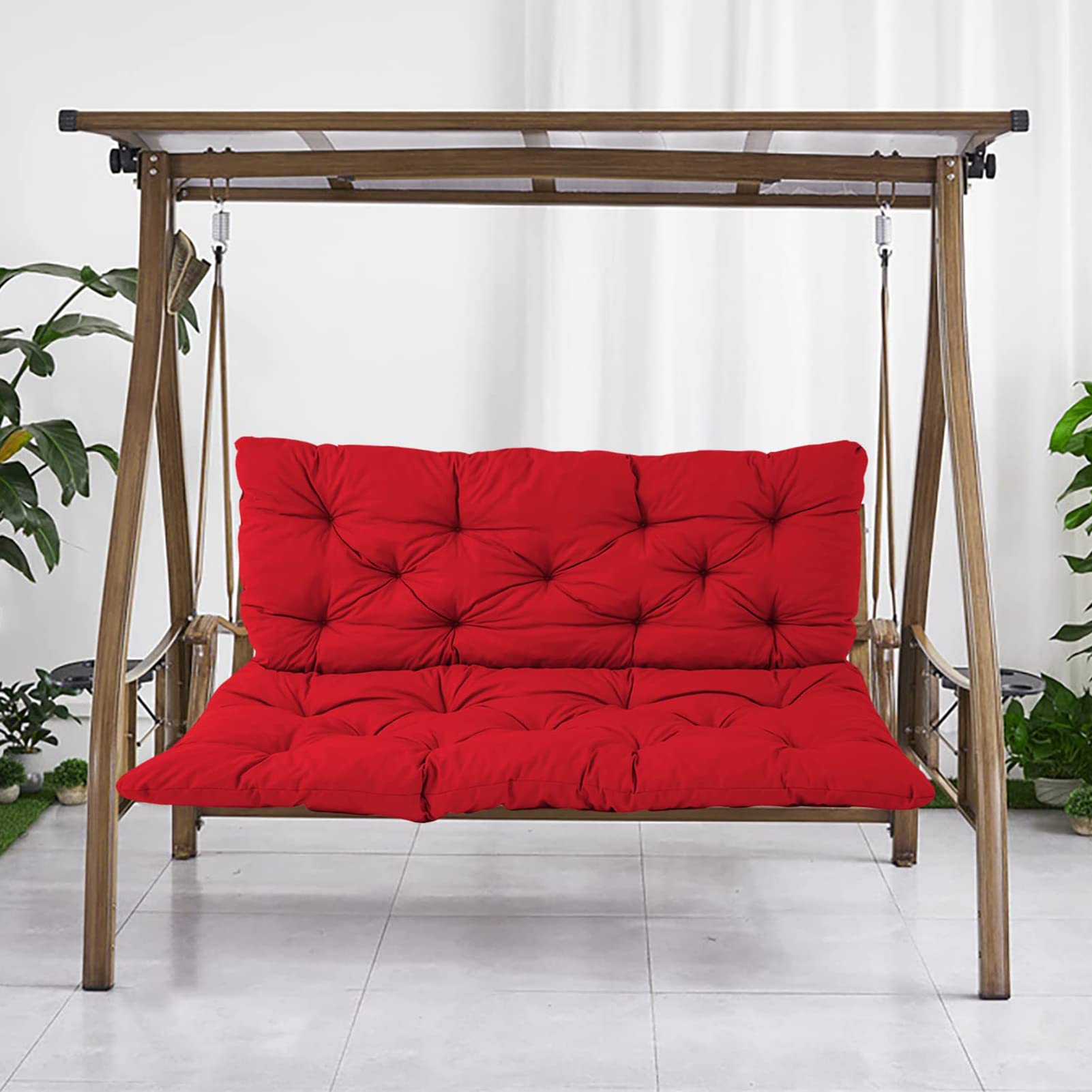 Coussin pour balancelle de jardin imperméable avec dossier et liens d'attache 100x100