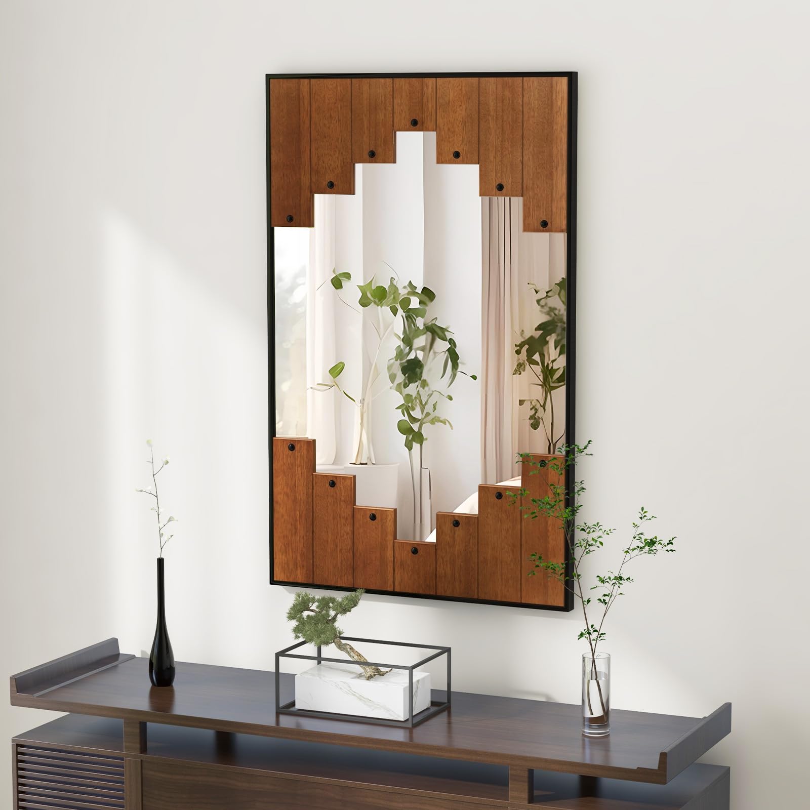 Multigot 95 x 60cm Wall Mirror, Farmhouse Rectangle Hanging Mirror