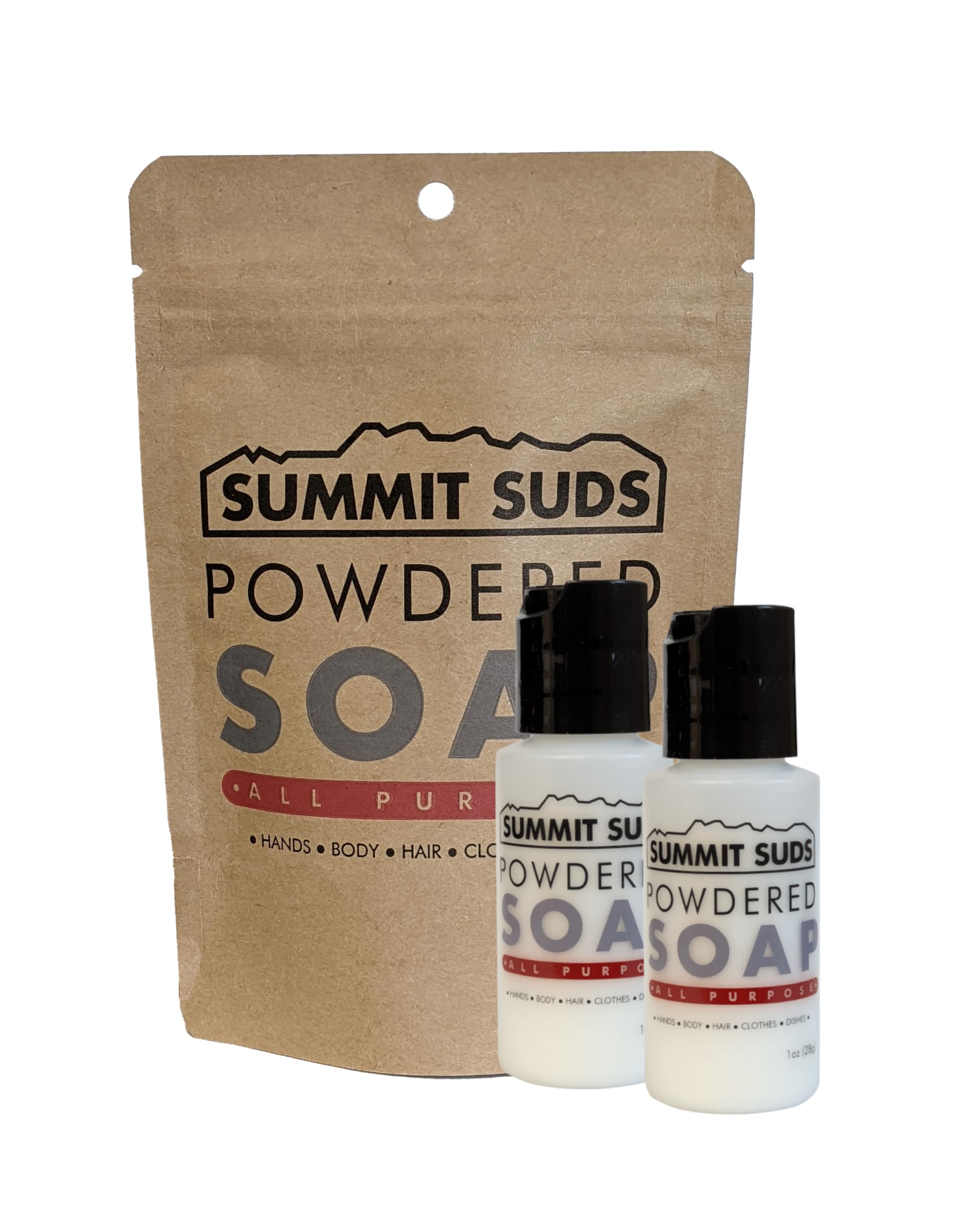Outdoor Powdered Soap - Light Weight Backpacking soap for All Outdoor Recreation Like Hiking and Camping.