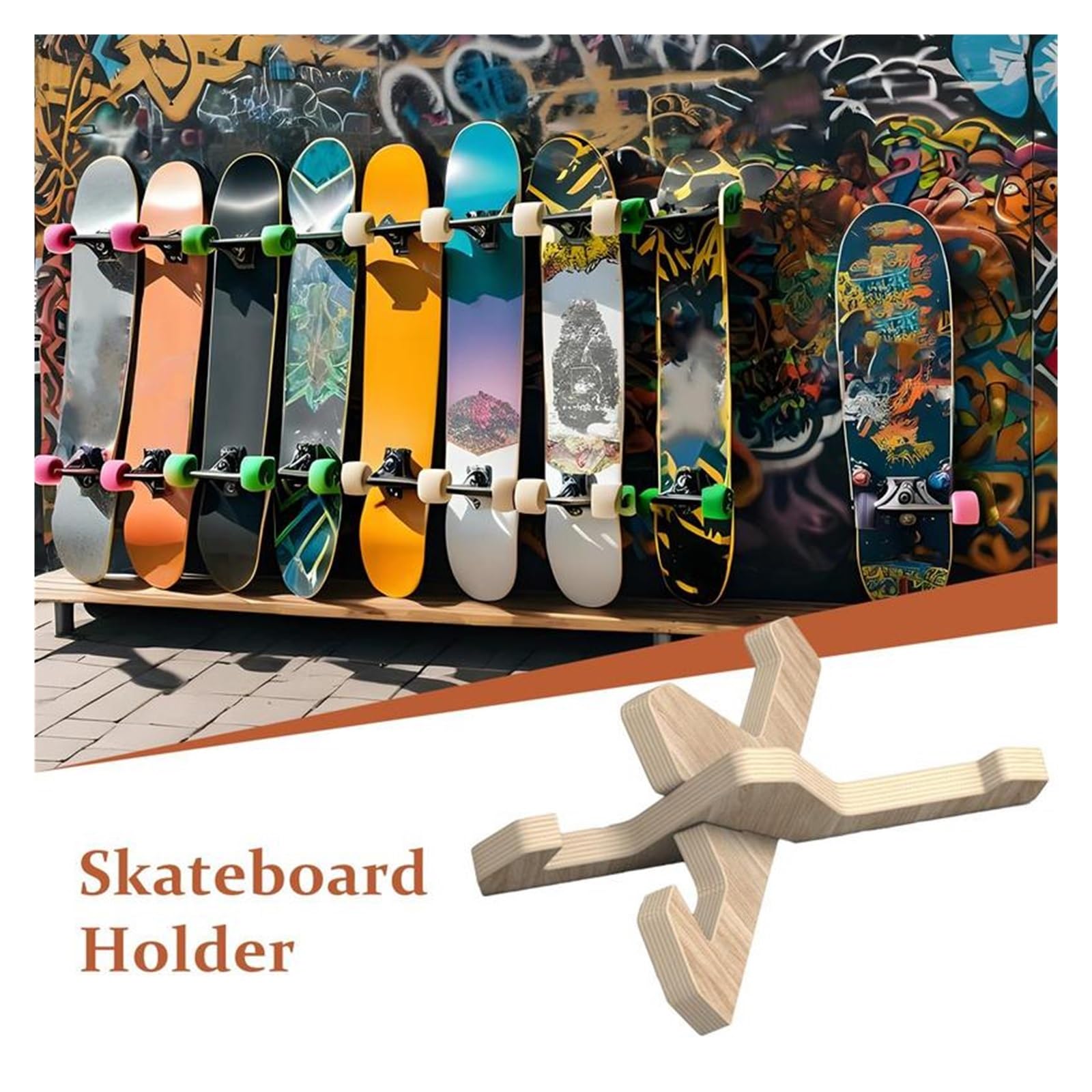 Stojak do przechowywania desek równoważnych, Stojak na deskorolkę 1 para stojaków deskę snowboardową Longboard do montażu ściennego Sprzęt snowboardowy