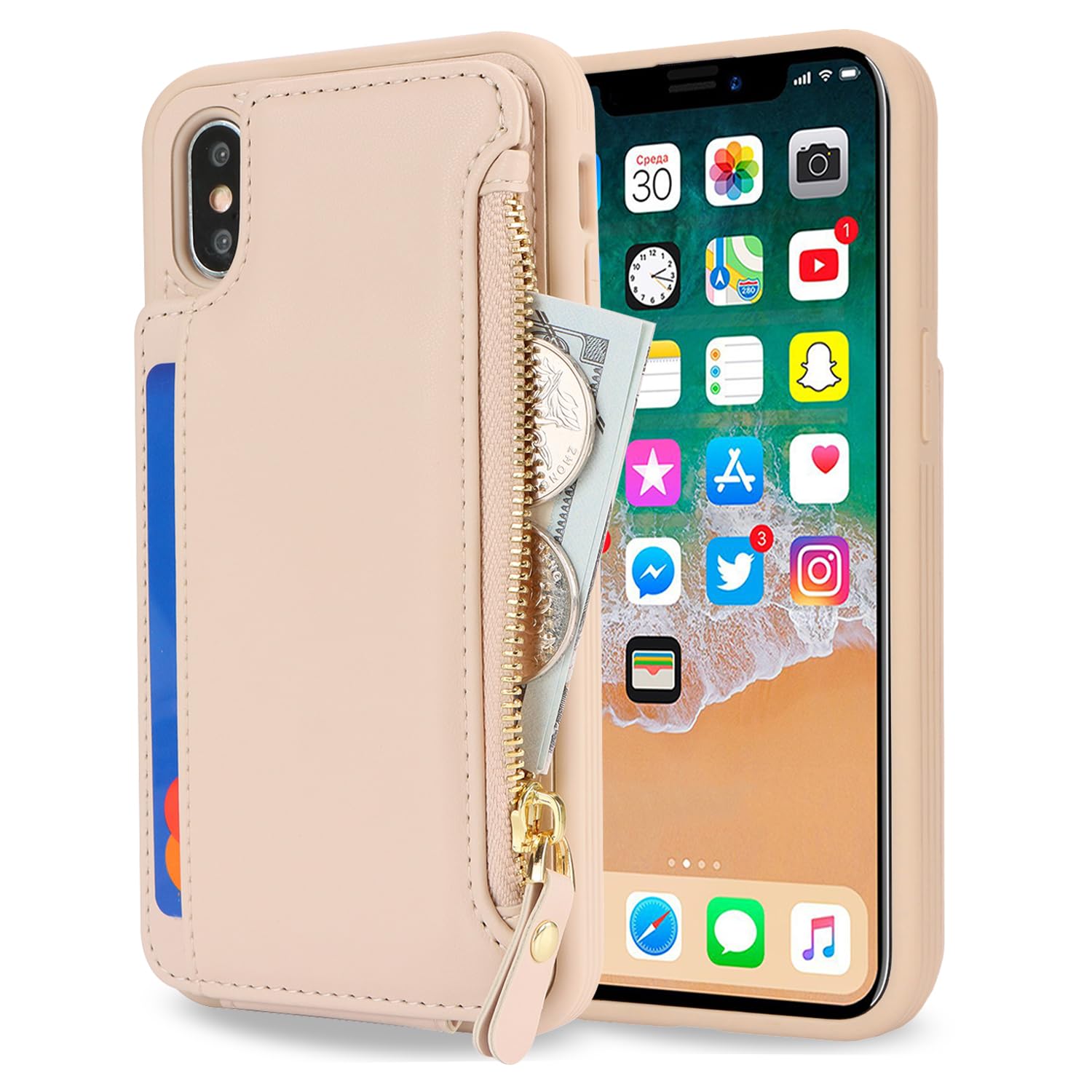 Amazon.com: Cavor for iPhone X iPhone Xs Case with Card Holder,for