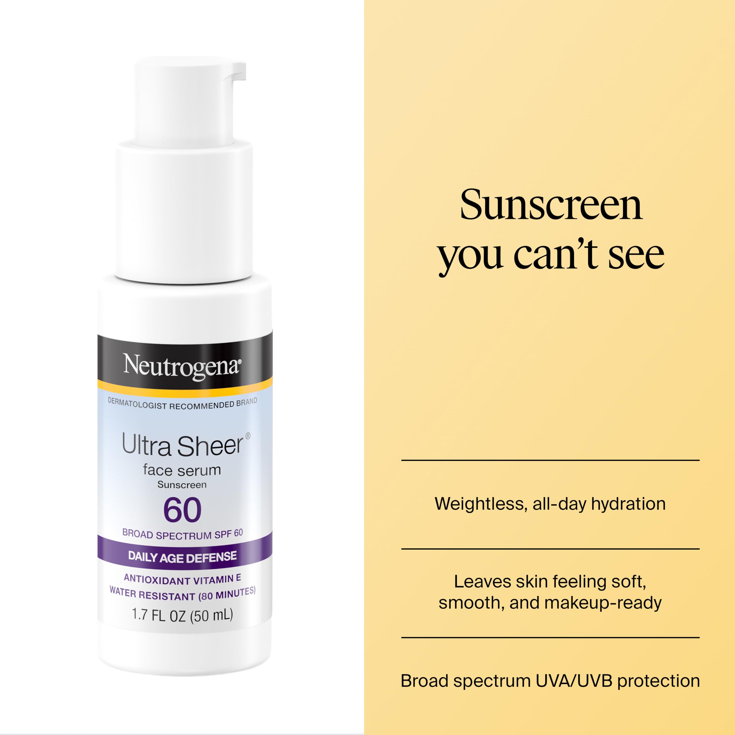 Neutrogena Ultra Sheer Sunscreen Serum SPF 60 -2