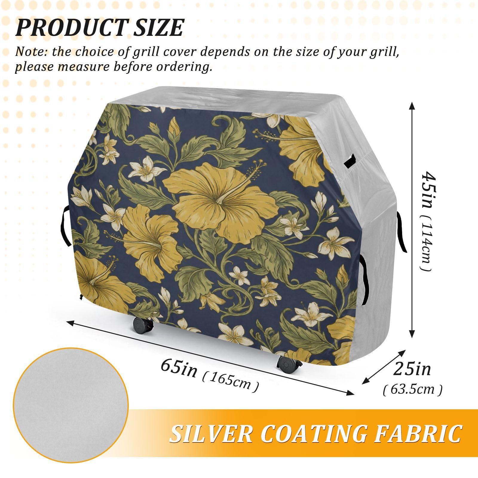 Coperture per fumatori da 165 cm, resistenti, resistenti allo sbiadimento e ai raggi UV, per esterni, motivo vintage giallo Malaysia Bunga Raya