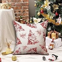 Vista 3 de DFXSZ Juego de 2 fundas de almohada de Navidad de 18 x 18 pulgadas, almohadas decorativas de árbol de Navidad, decoración de invierno y Navidad