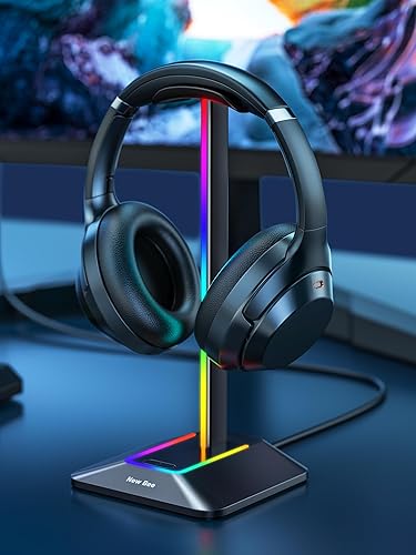 Miniatura 7 de New bee RGB Headphone Stand Desk Gaming Headset Holder with 7 Light Modes and Non-Slip Rubber Base Suitable for All Earphone Accessories(Black)
