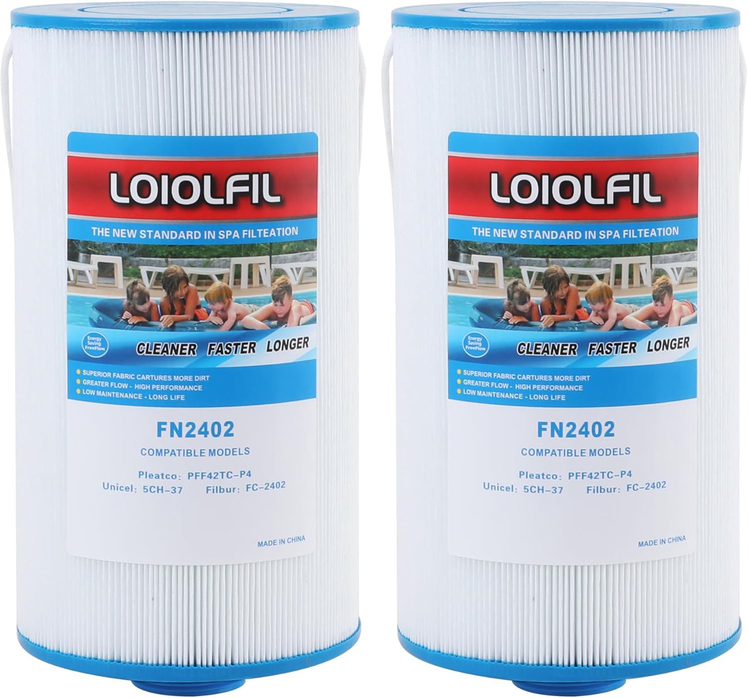 FC-2402 spa Filter Replaces Watkins 303279, Filbur FC-2402, PFF42TC-P4, 78460, 5CH-37, Compatible with Lifesmart, AquaTerra, Fantasy, Freeflow, Simplicity, Bermuda, Hot Tub Filter. 2 Pack