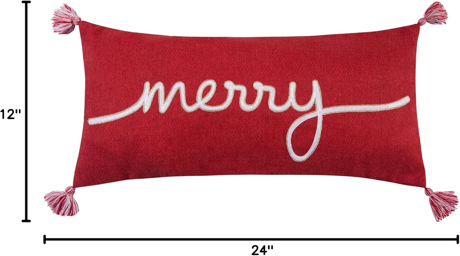Levtex Home - Spencer Plaid - Decorative Pillow (14x30in.) - Merry - Red and White