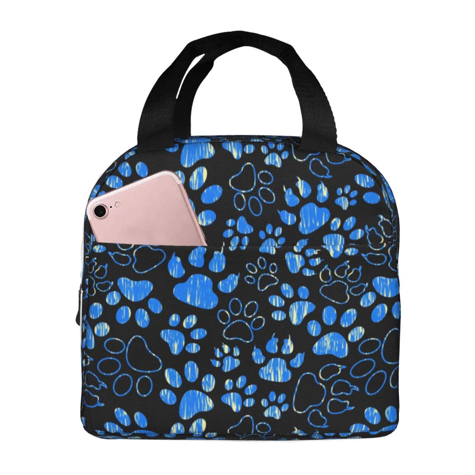 Nmbvcxz Paw Print Lunch Box for Men Insulated Lunch Bag Women Cute Lunch Bags for Women Adults Cooler Tote Bag for Work Picnic Gifts