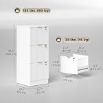 HOMCOM 3 Drawer File Cabinet, Fluted Vertical Filing Cabinet with Lock and Adjustable Hanging Rails for A4 Letter Size Files, Printer Stand with Storage, White