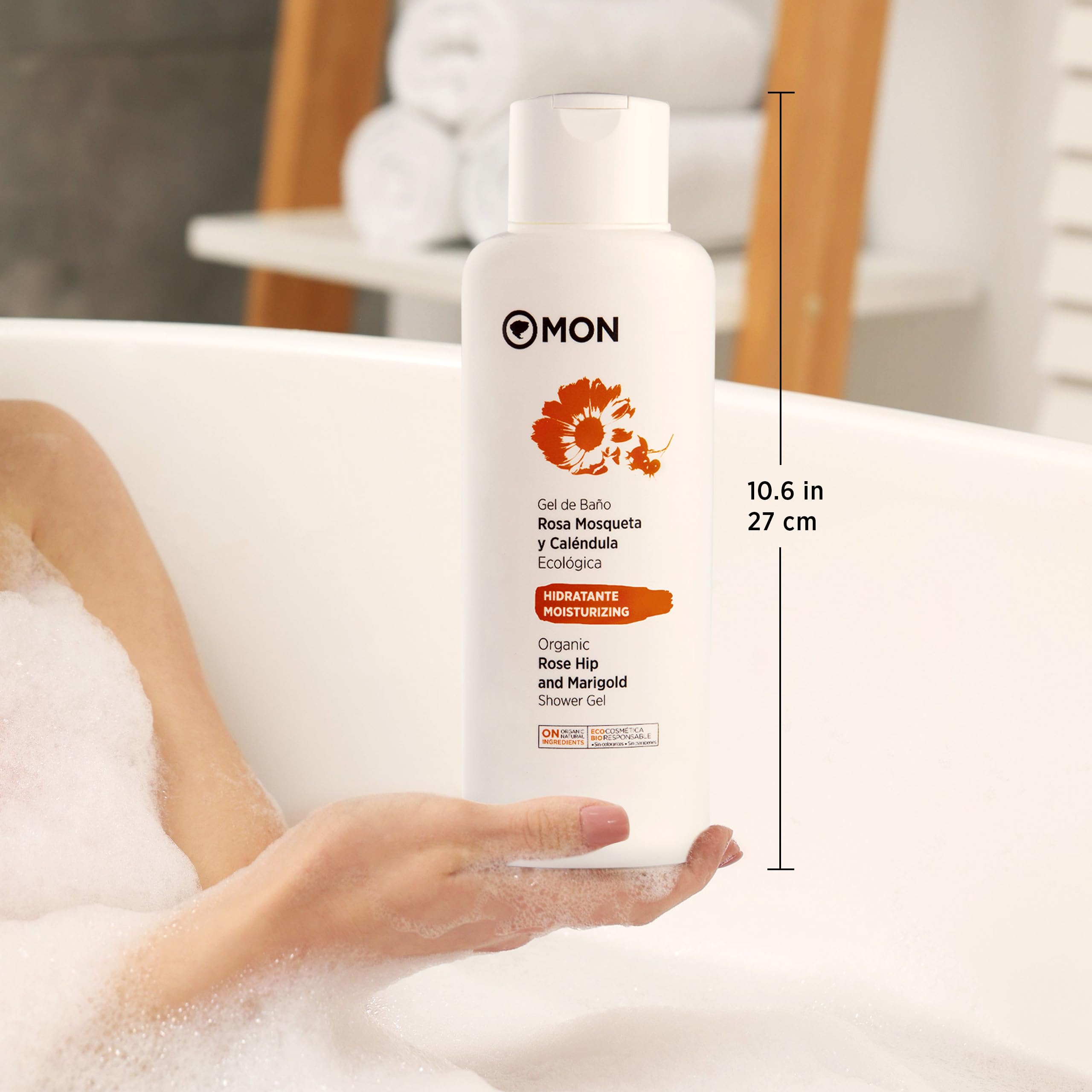 MON Gel de Rosa Mosqueta y Caléndula 750 ml – Puro 100% Con Ingredientes Naturales - Repara e Hidrata - Para Pieles Sensibles y Bebés