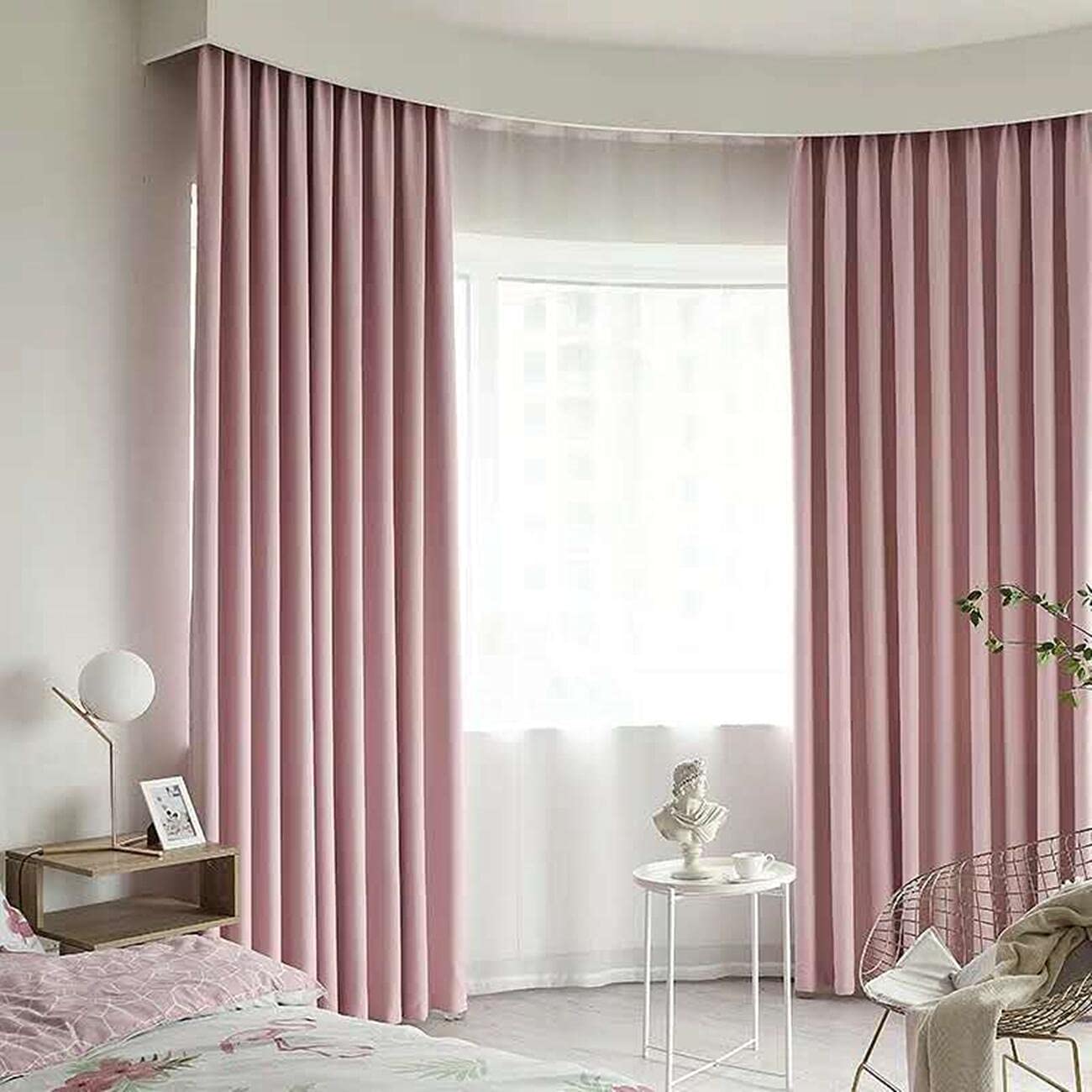 THSThermal Full Shading Safty Curtain (Pink, 150 x 270cm) - 2 Pieces