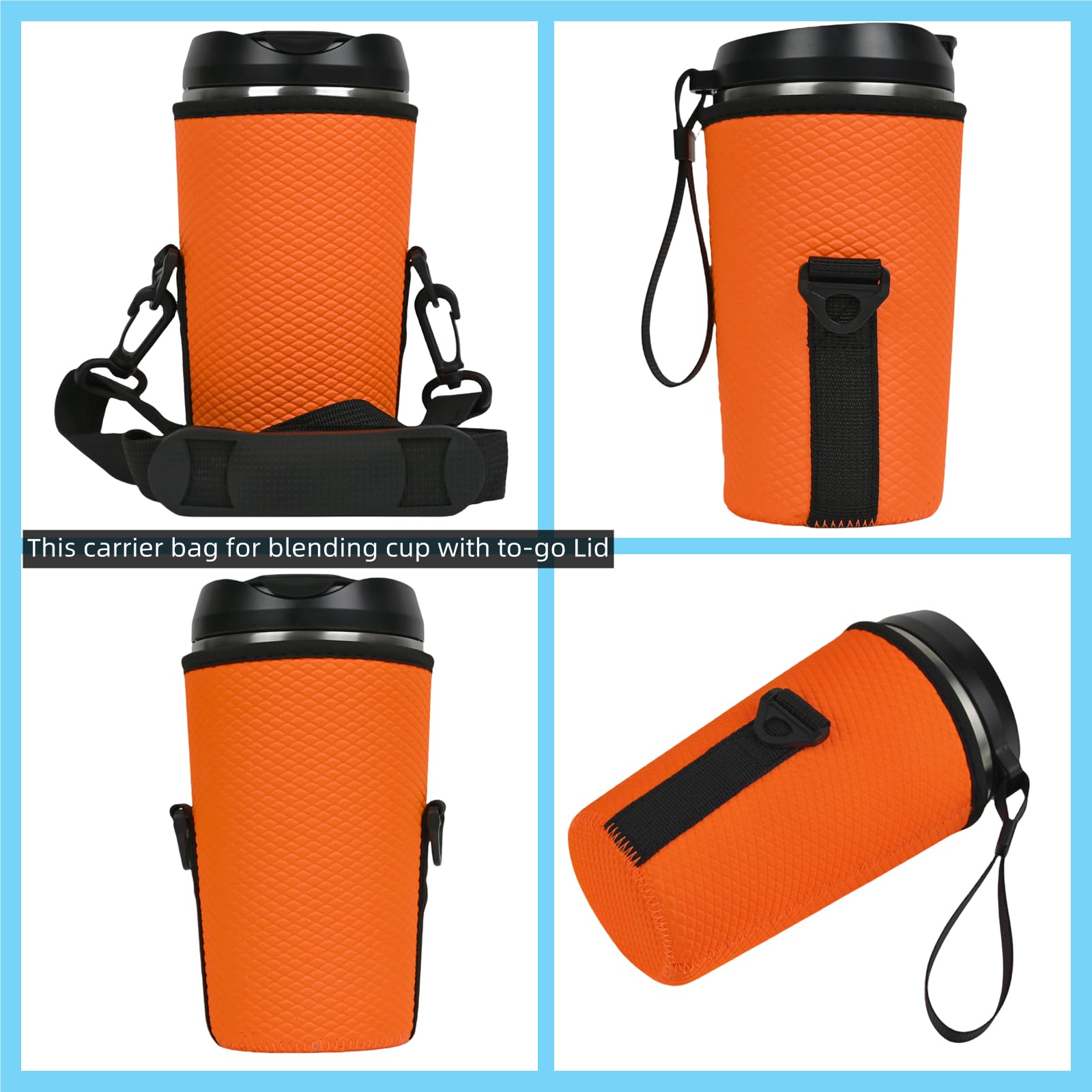 Paquete de 2 fundas protectoras para licuadora portátil con tapa, funda antideslizante, impermeable, compatible con licuadora portátil Nutribullet Flip NBPB50350AK/NBPB10350 (naranja)