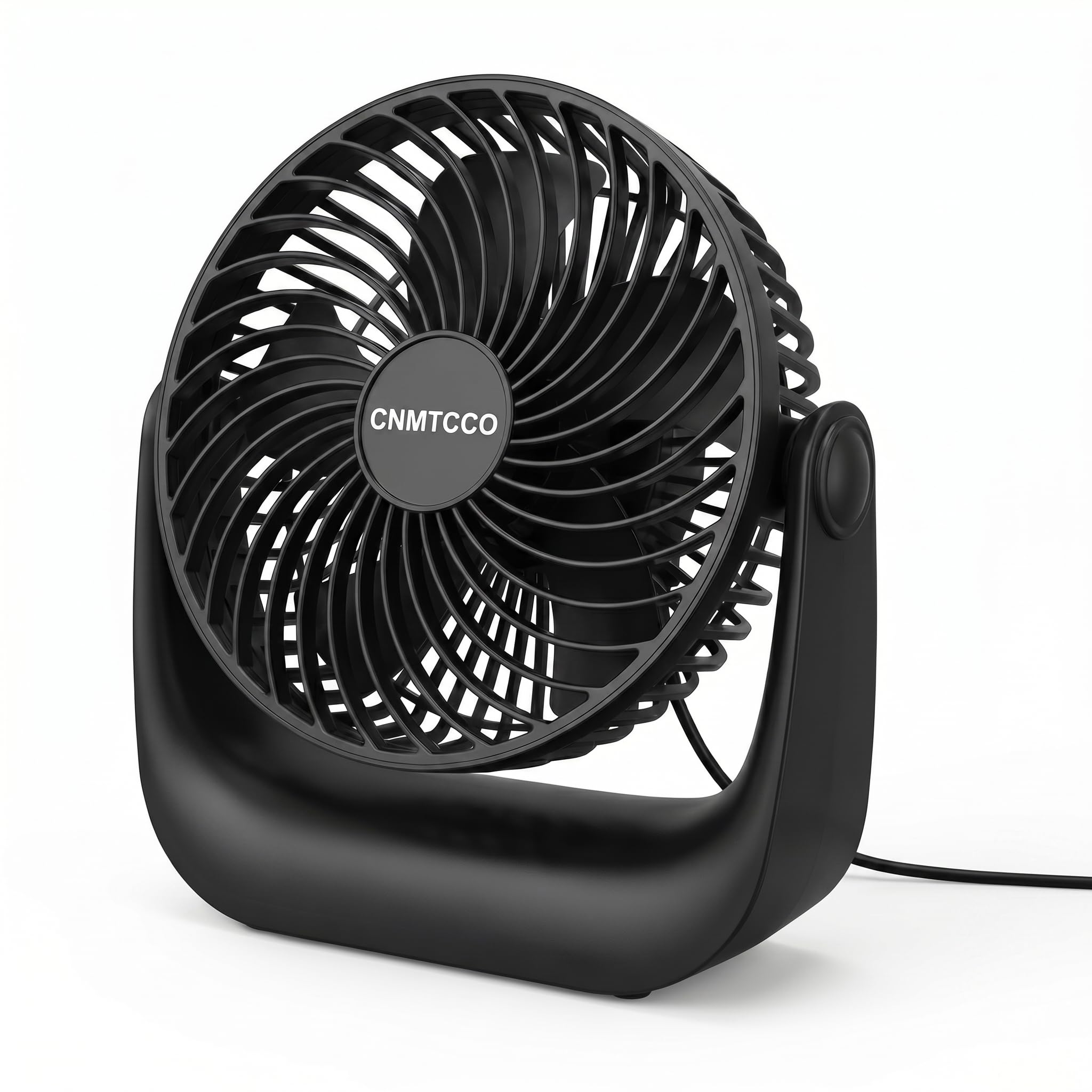 CNMTCCO Portable USB Desk Fan, Ultra-Quiet Small Fan with 3 Speeds & 360° Adjustment, Powerful Mini Desktop Fan for Bedroom, Office, Home & Travel Cooling - Compact Table Fan