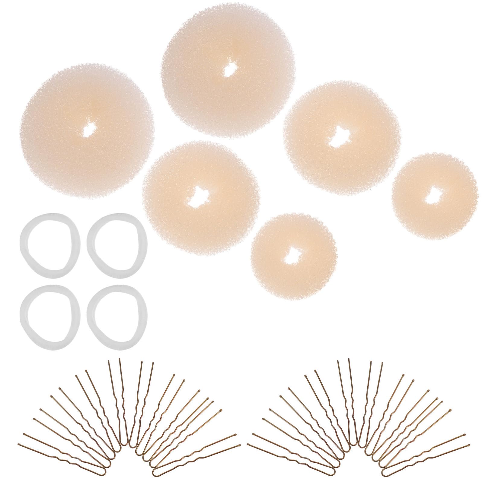 Healeved 6sets Accessori Per Acconciature Elastici Per -shaped Per Chignon Occasione Colori Neutri