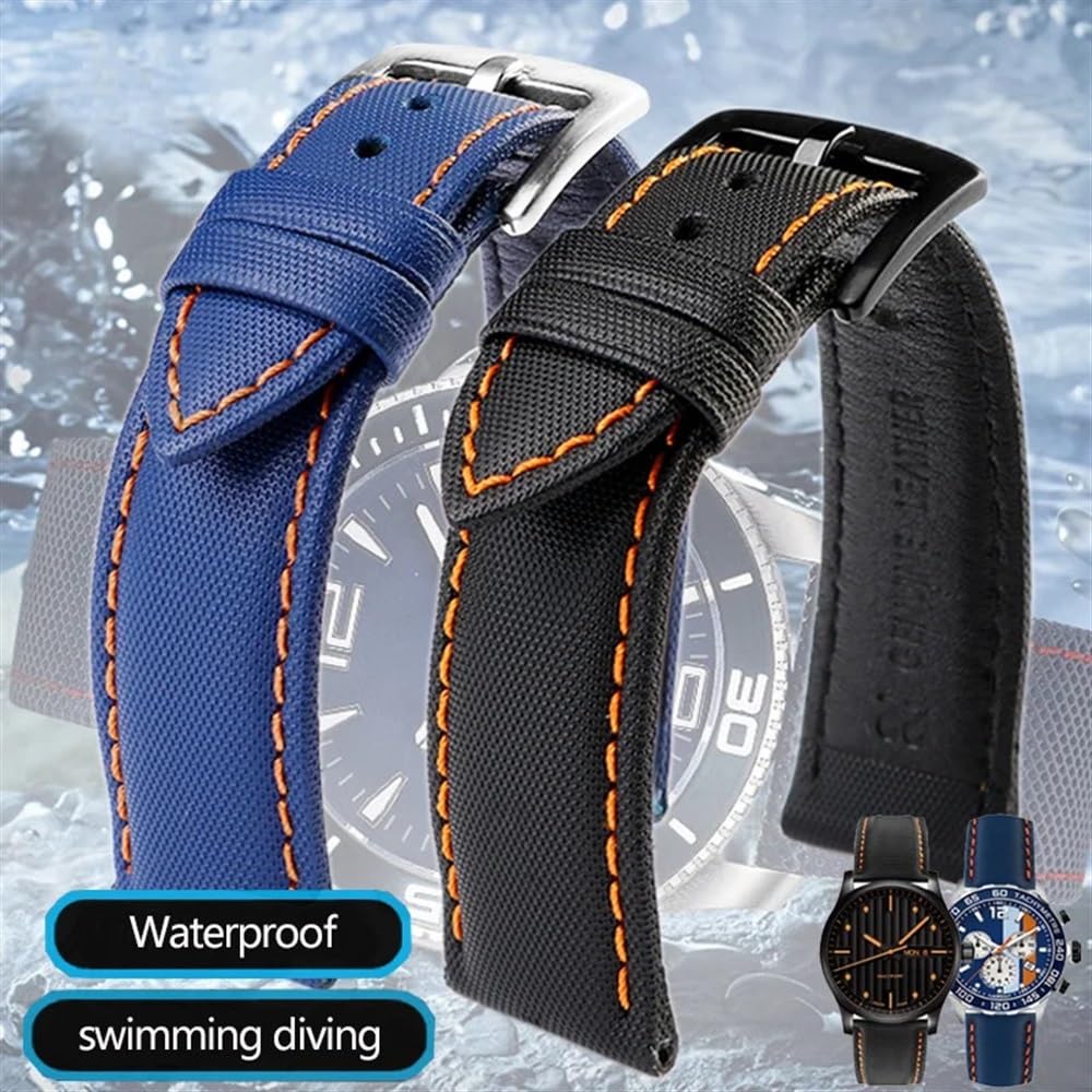 Remplacement du bracelet de la montre intelligente Bracelet de montre en cuir et toile de Nylon Bracelet de montre à dégagement rapide Bracelet de montre Bracelet de remplacement universel Bracelet de