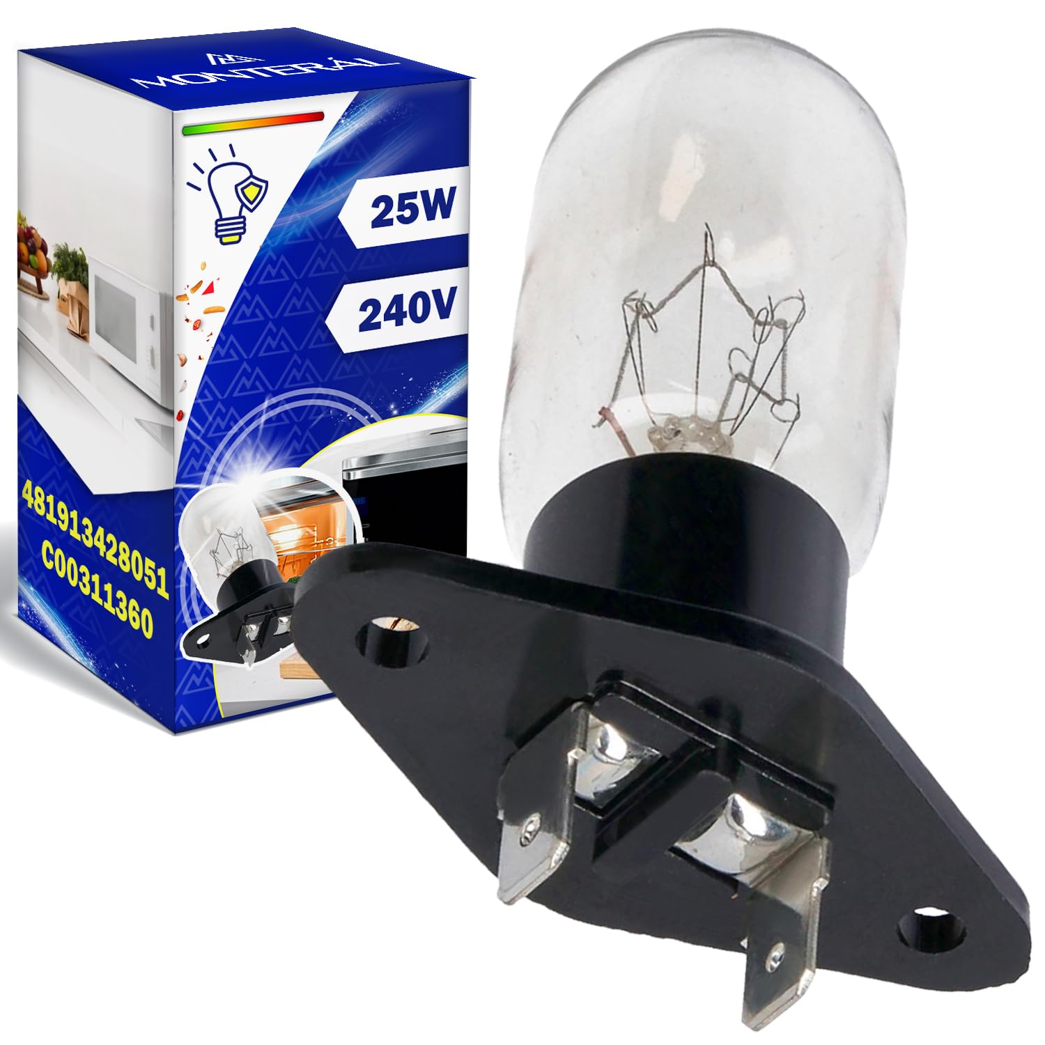 MONTERAL Bombilla E14 para Frigorifico 230V 15W con Código Original 481213418098 para Whirlpool 00602674 602674 para Bosch — view 29