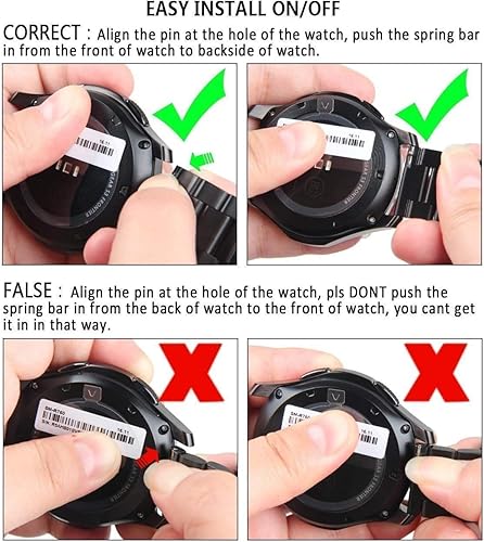 Miniatura 7 de iiteeology Compatible con correas de reloj Samsung Galaxy de 1.811 in, correa de acero inoxidable para Samsung Galaxy Watch SM-800Galaxy Watch 3