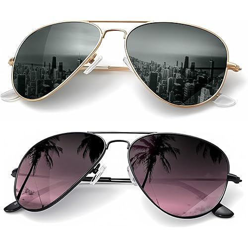 KALIYADI Classic Aviator Sunglasses for Men Women Driving Sun glasses Polarized Lens UV Blocking