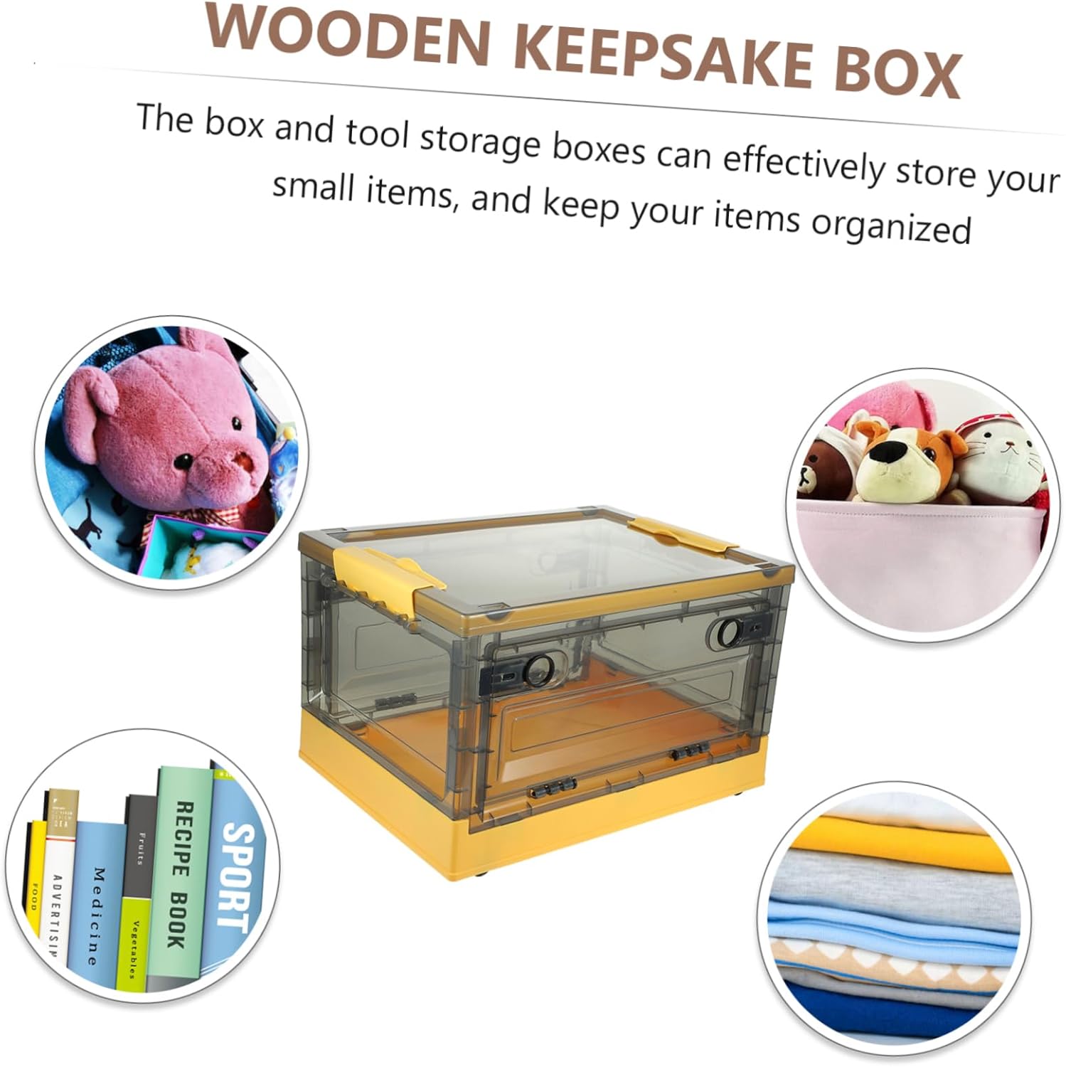 GLEAVI Large Capacity Transparent Plastic Storage Box with Lid for Household Sundries Organizing Multi Functional Storage Container for Bedroom Kitchen Bathroom Easy to Use Organizer Bin