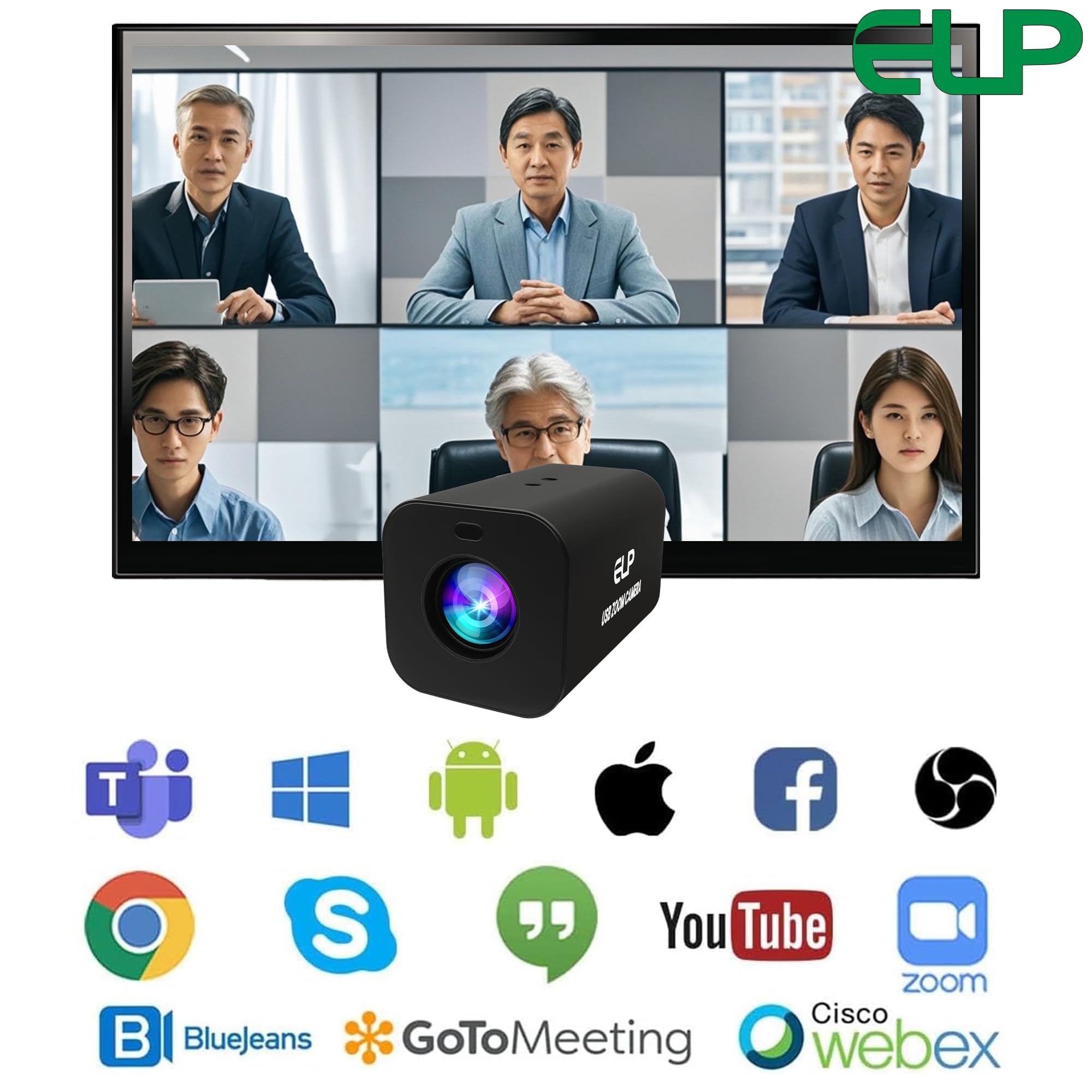 G Zoom de 12x 4K 30fps USB Cámara 1080P 60fps HDMI USB Webcam Autofocus Manual Focus PC Cámara H.265 H.264 Alta Velocidad Varifocal Webcam para Streaming Videoconferencias (Zoom 12X)