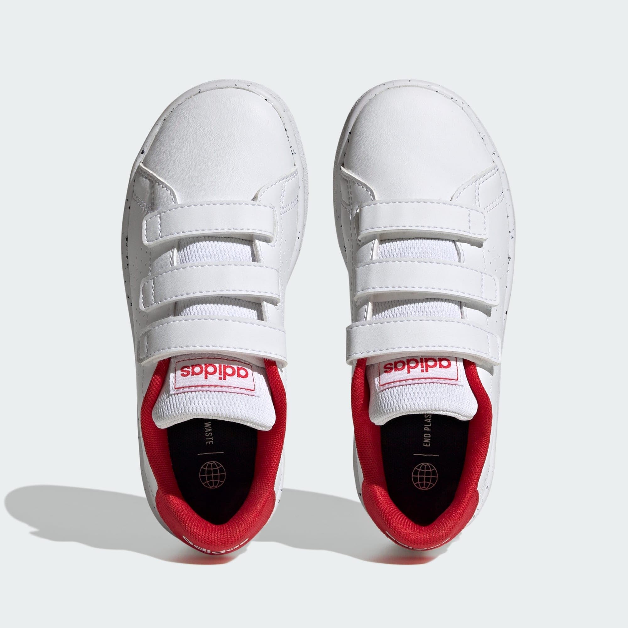 Adidas Unisex - Bambini Advantage Lifestyle Court Hook-And-Loop Shoes, Cloud White/Cloud White/Scarlet, 28 EU