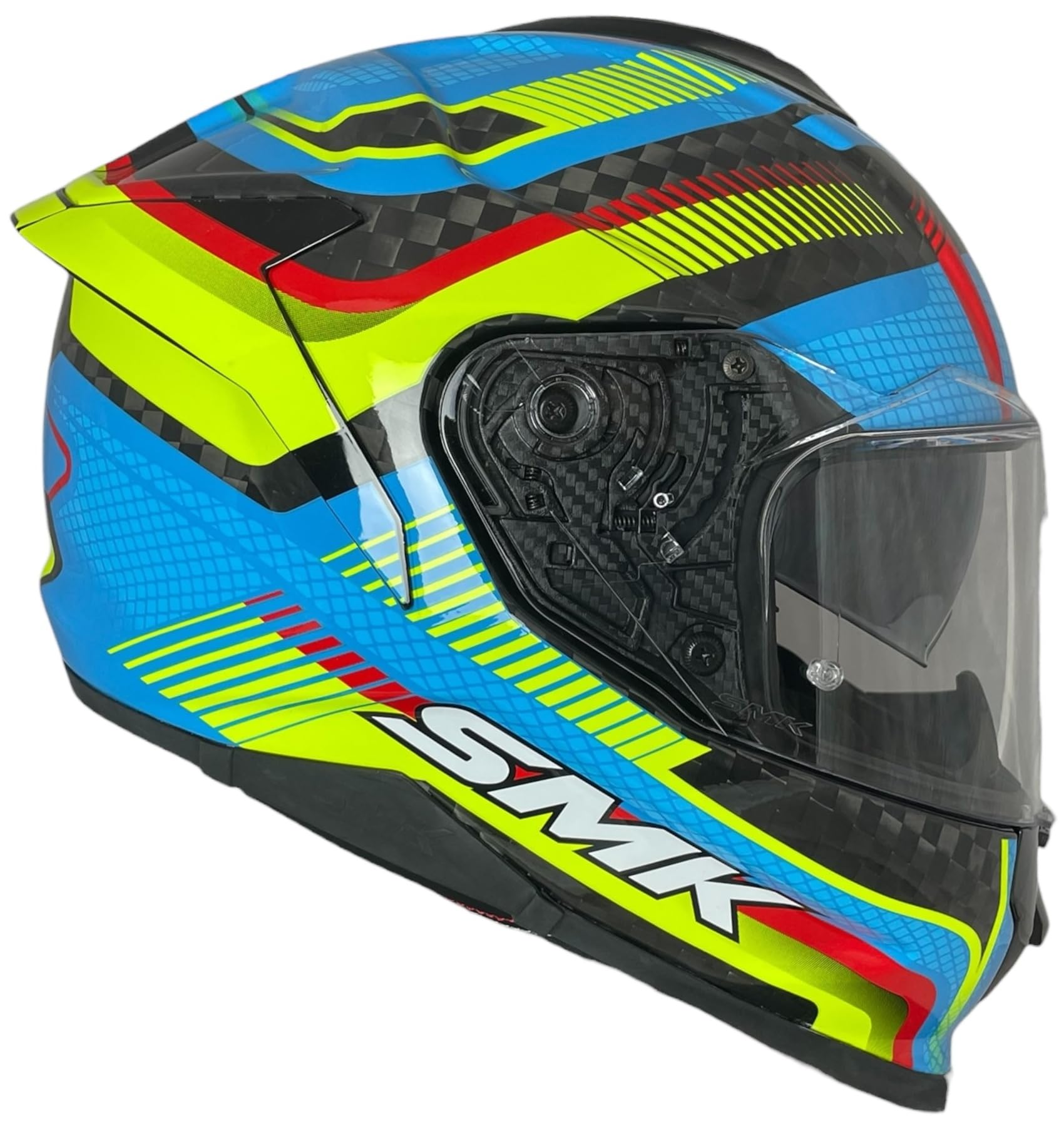 Casco Integral de Moto SMK Titan Carbon Razor GL254 – Fibra de Carbono Decorado Brillo, Ligero, Deportivo, y Visor Antirrayas (L 59/60)