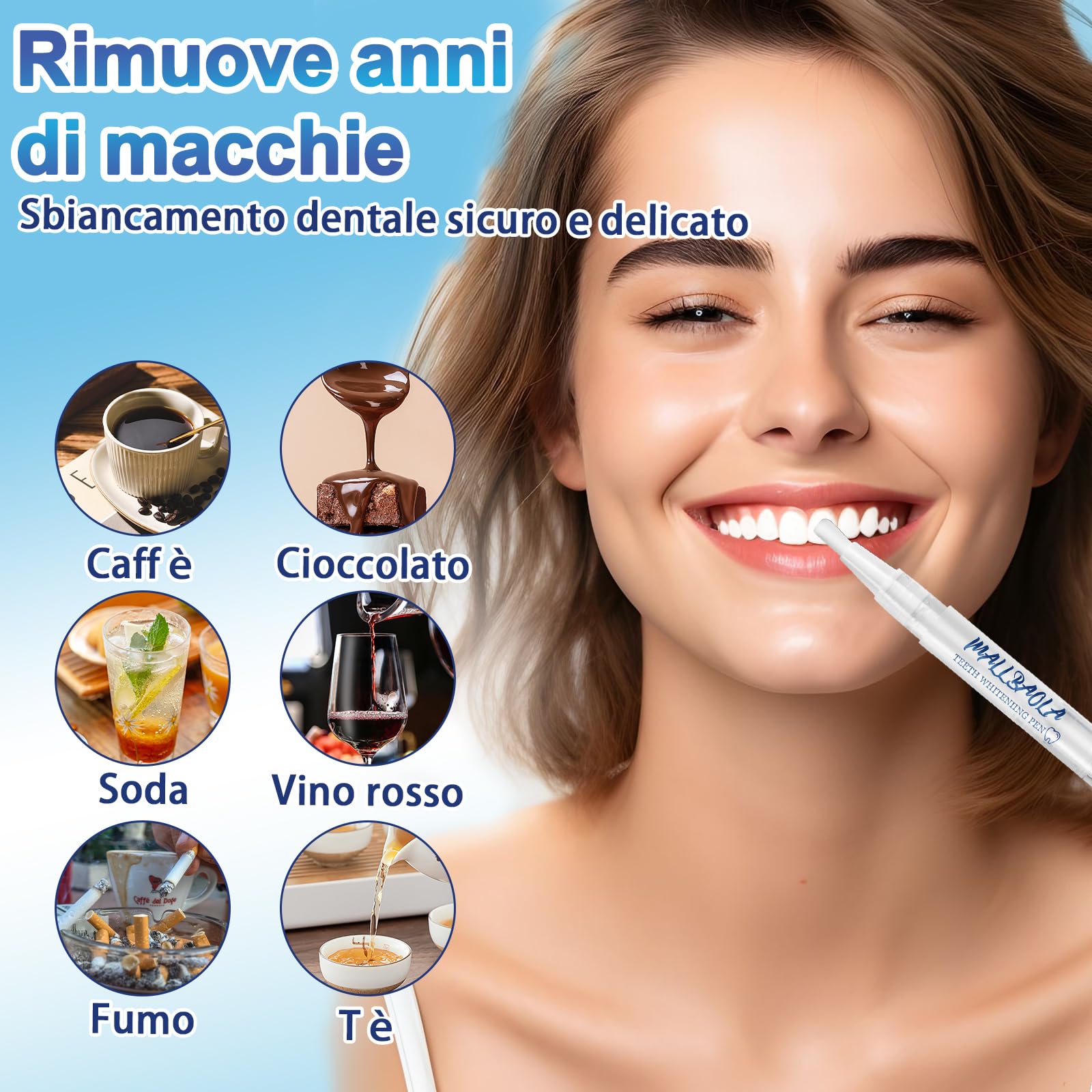 Penna sbiancante per denti (4 penne), gel sbiancante dentale professionale, set di penne sbiancanti per denti bianchi e brillanti, sbiancanti denti istantanei che eliminano le macchie