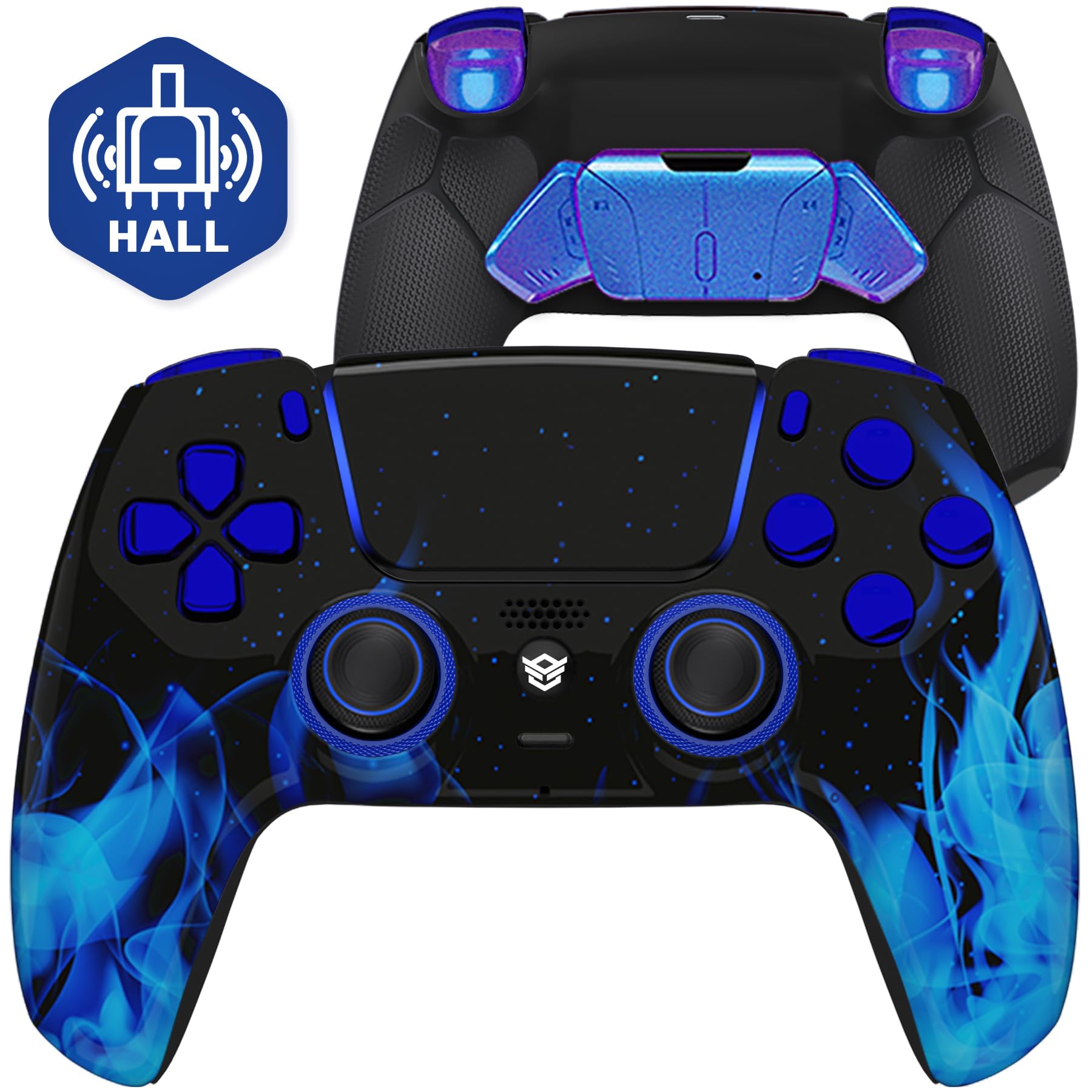 HEXGAMING RIVAL PRO Hall Effect Wireless Controller Compatible with ps5-4 Back Buttons Mouse-Click Hair Triggers Interchangeable Thumbsticks -