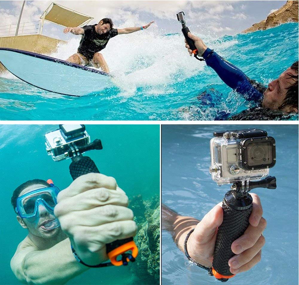 Action Pro Floating Hand Grip Handle Stick Bobber Floating Handheld Monopod with Screw and Lanyard Compatible with GoPro Hero 13/12/11/10/9/8/7/6/5/4/3+/3/SJCAM/Xiaomi/YI/4K/Eken Other Action Cameras 4