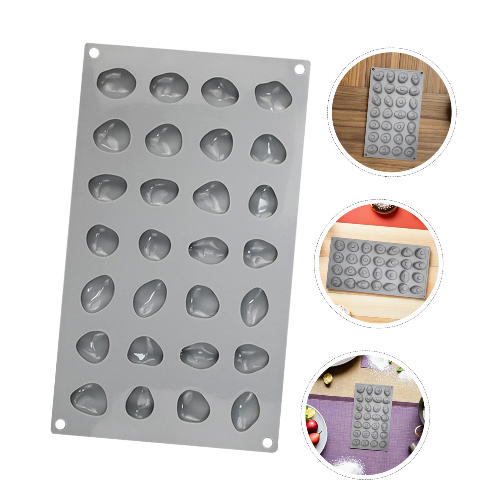 GANAZONO 2 Pezzi Stampo in Silicone Creativo 28 Cavità a Forma di Ciottolo per Cioccolato e Dolci, Flessibile e Versatile per Preparazioni da Forno e Decorazioni Festive