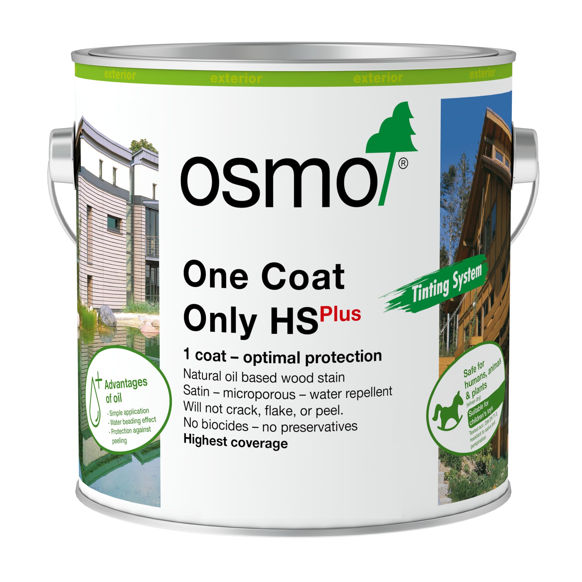 Osmo 9221 Pine One Coat Only Hs Plus - Oil Stain For The Protection For Outdoor Wood (, 2.5 Litre)