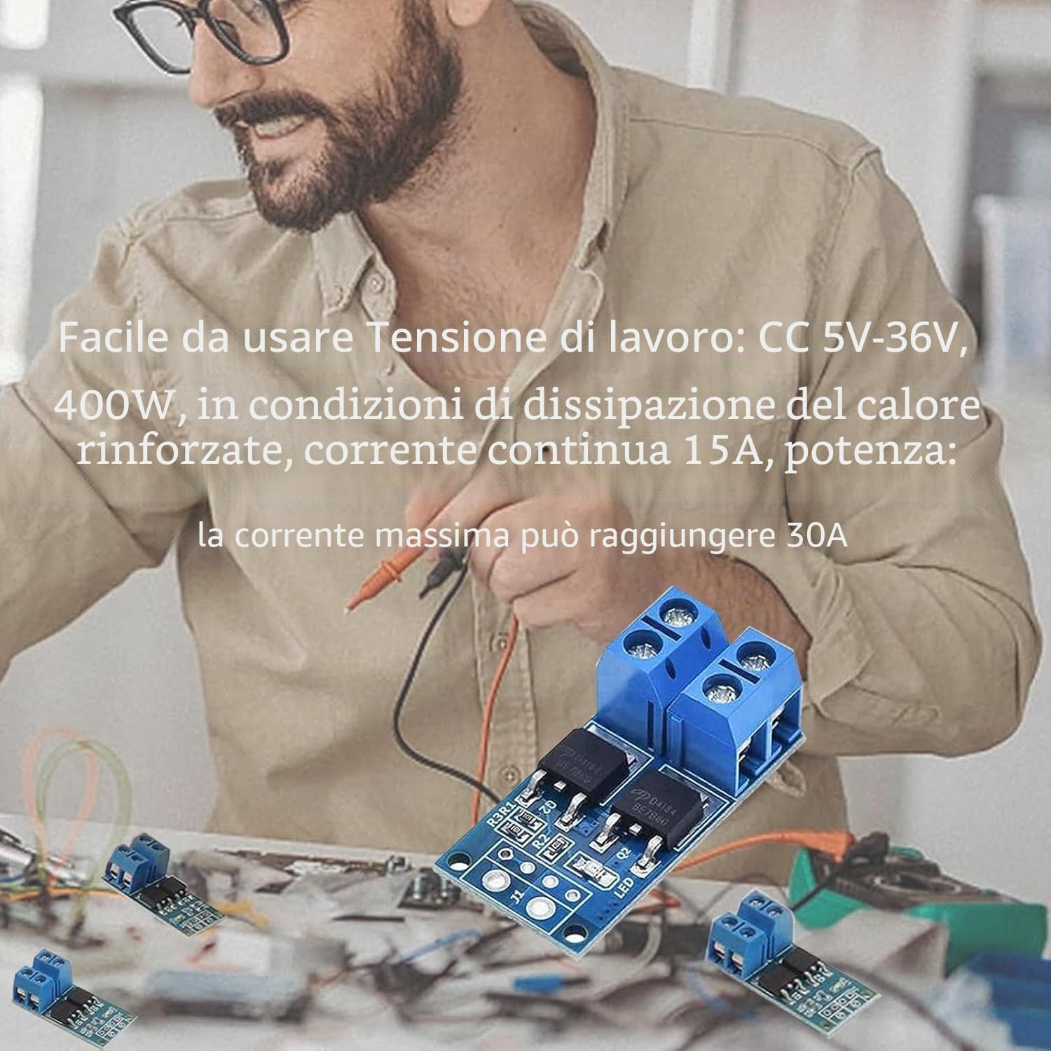 Modulo Driver Dual Mosfet 400W DC 5V-36V PWM Regolatore