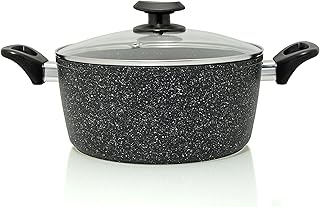 Ignite Cookware 24cm Non Stick Casserole with Glass Lid | Cooking Pot | Stock Pot | PFOA Free Non Stick for Healthy Cooking | Suitable for All Hobs Including Induction | Soup Pot