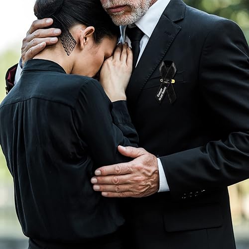 Miniatura 6 de 50 cintas funerarias, cintas conmemorativas, pasadores funerarios clásicos, servicio conmemorativo, meditación, lazo personalizado con pasadores de